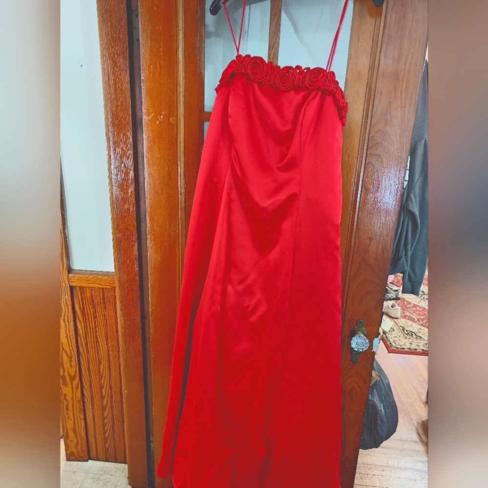 Red holiday prom gown